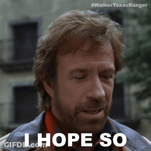 A Man With A Beard Has The Words I Hope So Written On His Face GIF