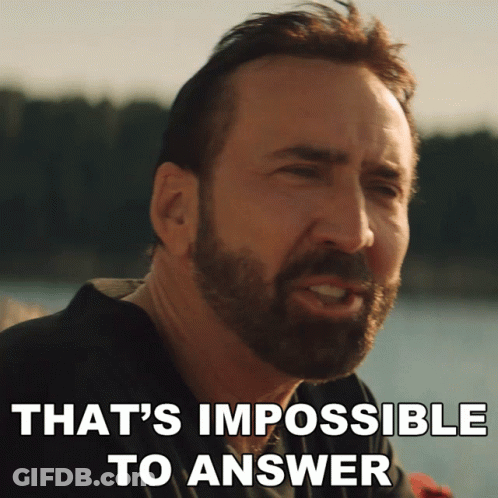 A Man With A Beard Has The Words That 'S Impossible To Answer Above Him GIF