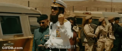 Bearded Man In Military Uniform Saying I Can't Wait GIF