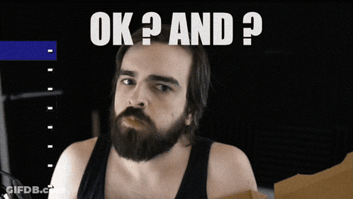 A Man With A Beard Is Asking The Question " Ok ? And " GIF