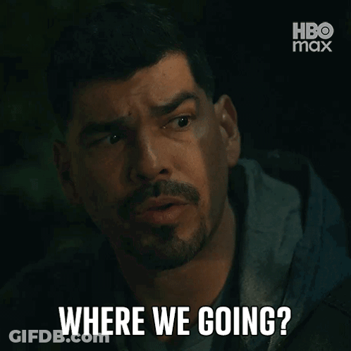 A Man With A Beard Is Asking Where We Going . GIF