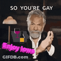 A Man With A Beard Is Clapping And Says So You 'Re Gay GIF