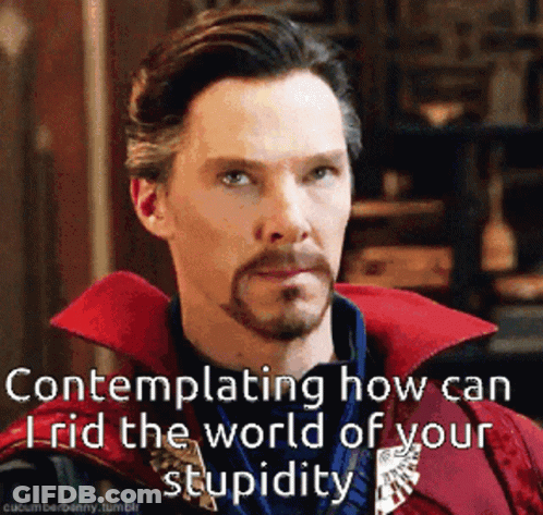 A Man With A Beard Is Contemplating How Can Rid The World Of His Stupidity GIF
