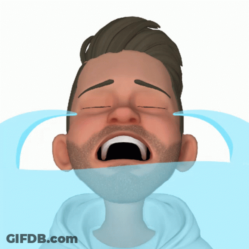 A Man With A Beard Is Crying With His Eyes Closed GIF