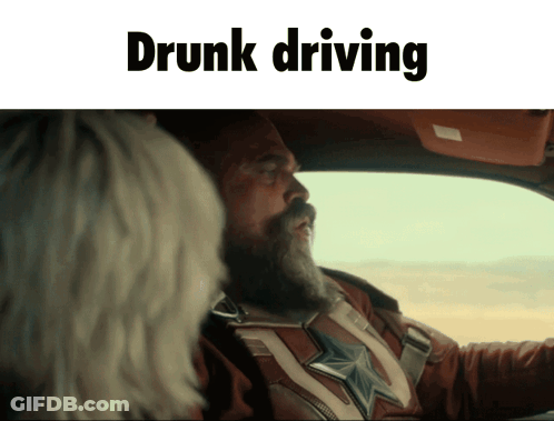 Man With Beard Driving Car Drunk Driving GIF