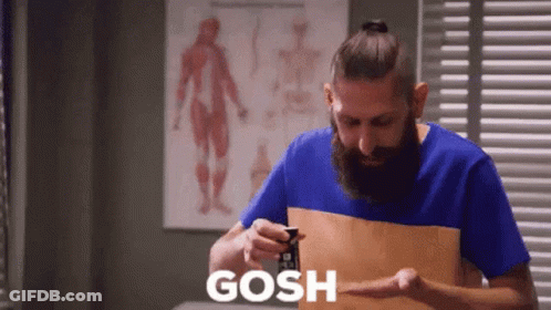 Man With Beard Holding Remote Gosh GIF
