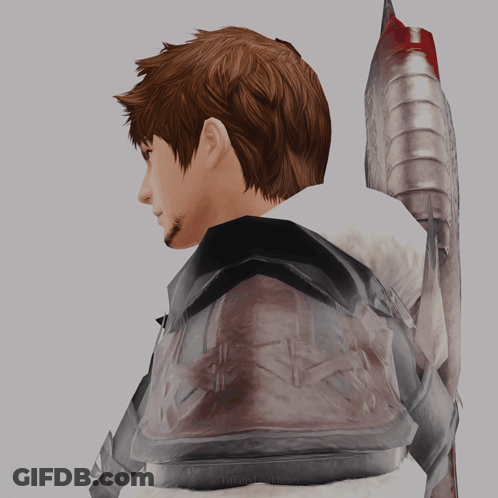 A Man With A Beard Is Holding A Sword And Wearing Armor GIF