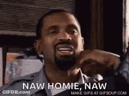 A Man With A Beard Is Making A Funny Face And Saying Naw Homie , Naw . GIF