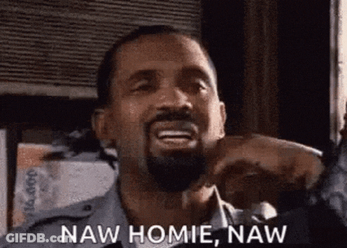 A Man With A Beard Is Making A Funny Face And Says Naw Homie , Naw . GIF
