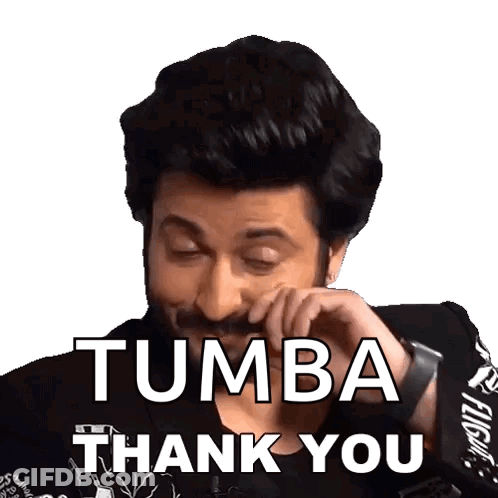A Man With A Beard Is Making A Funny Face And Says Tumba Thank You GIF