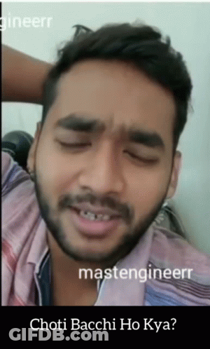 A Man With A Beard Is Making A Funny Face With The Words Choti Bacchi Ho Kya GIF