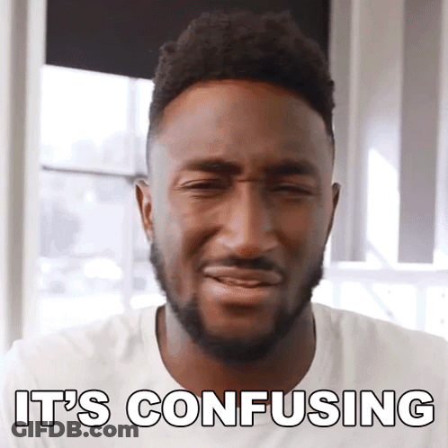 A Man With A Beard Is Making A Funny Face With The Words It 'S Confusing Below Him GIF