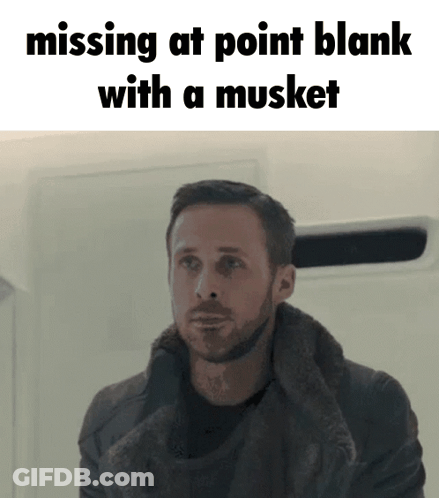A Man With A Beard Is Missing At Point Blank With A Musket . GIF