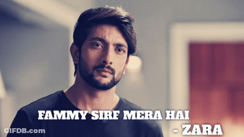 A Man With A Beard Is On A Poster That Says Eammy Sirf Mera Hai Zara GIF