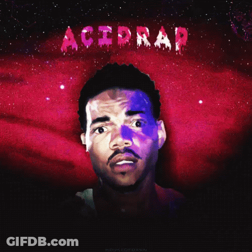 A Man With A Beard Is On The Cover Of Acidrap GIF