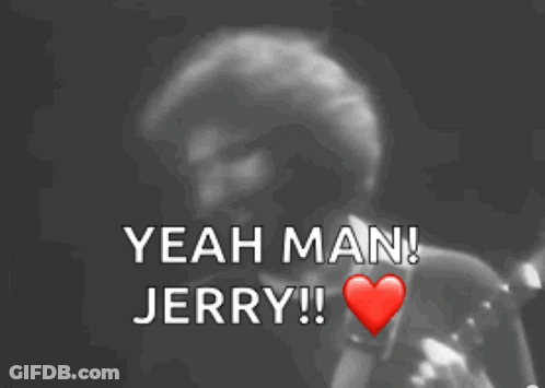 A Man With A Beard Is Playing A Guitar And Says Yeah Man Jerry !! GIF