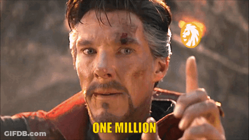 A Man With A Beard Is Pointing At The Camera With The Words One Million Written Below Him GIF