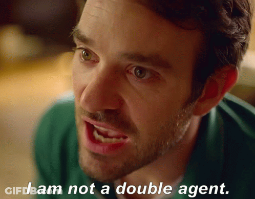 A Man With A Beard Is Saying I Am Not A Double Agent GIF