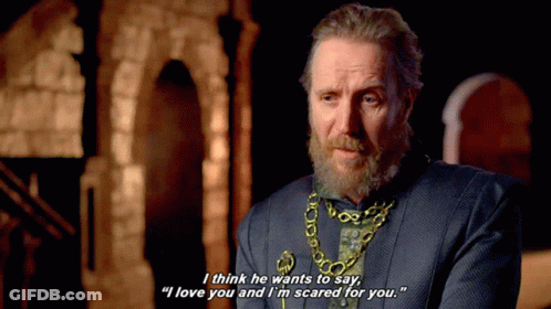 A Man With A Beard Is Saying " I Think He Wants To Say " GIF