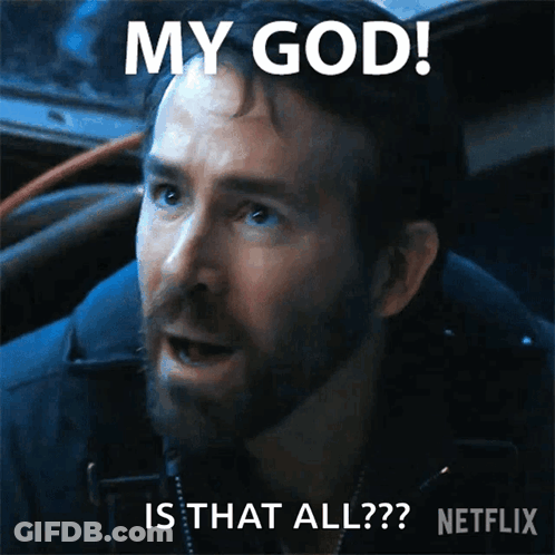 A Man With A Beard Is Saying " My God Is That All " GIF