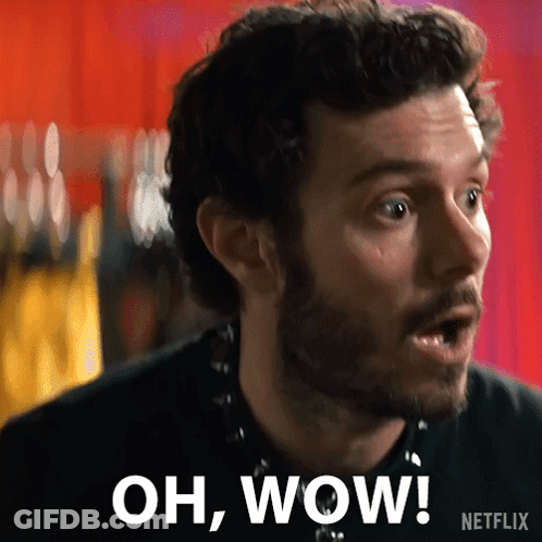 A Man With A Beard Is Saying " Oh Wow " GIF