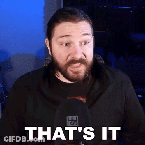 A Man With A Beard Is Saying That 'S It In Front Of A Microphone GIF