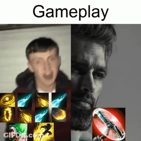 A Man With A Beard Is Shown Next To A Man With A Beard And The Word Gameplay GIF
