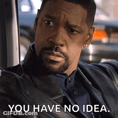 A Man With A Beard Is Sitting In A Car And Says " You Have No Idea " GIF