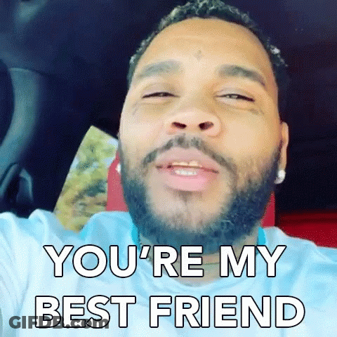 A Man With A Beard Is Sitting In A Car And Says `` You 'Re My Best Friend '' GIF