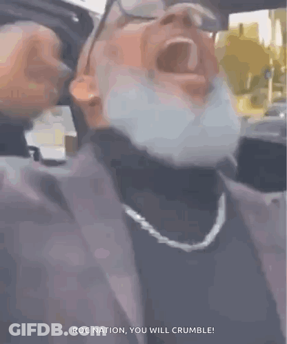 A Man With A Beard Is Sitting In A Car With The Words Roc Nation You Will Crumble On The Bottom GIF