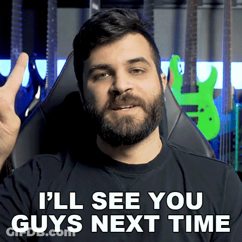 A Man With A Beard Is Sitting In A Chair And Saying I 'Ll See You Guys Next Time GIF