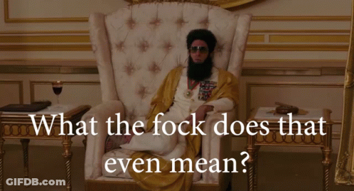 Bearded Man Sitting With What The Flock Does That Even Mean GIF