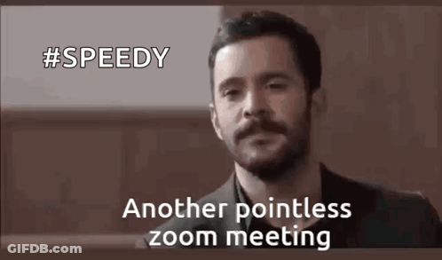 A Man With A Beard Is Sitting In A Room With His Eyes Closed And Says `` Another Pointless Zoom Meeting '' . GIF