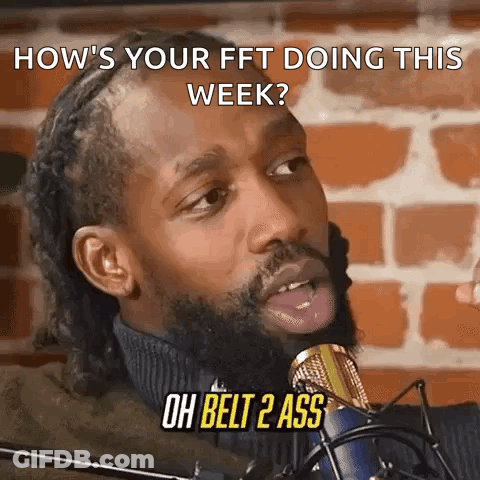 A Man With A Beard Is Sitting In Front Of A Microphone And Says How 'S Your Fft Doing This Week GIF