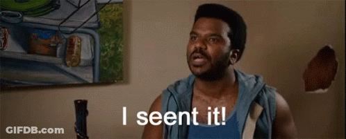 A Man With A Beard Is Sitting In Front Of A Painting And Says `` I Seen It '' . GIF