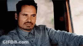 A Man With A Beard Is Sitting In The Back Seat Of A Car . GIF