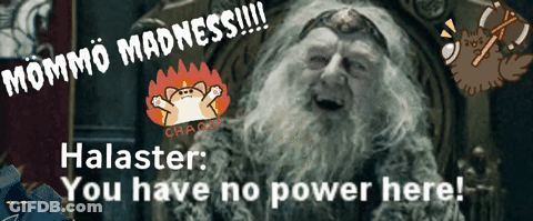 A Man With A Beard Is Sitting On A Throne With The Caption Mommo Madness GIF
