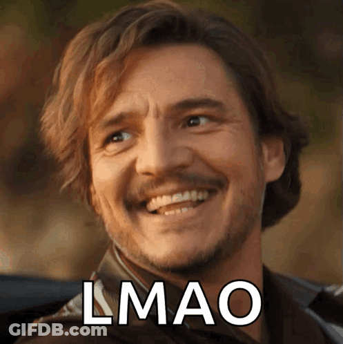 A Man With A Beard Is Smiling And The Word Lmao Is On The Bottom GIF
