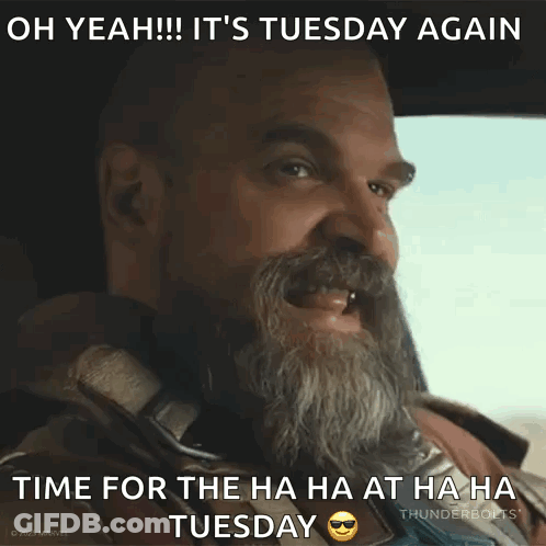 Bearded Man Smiling Tuesday Again GIF