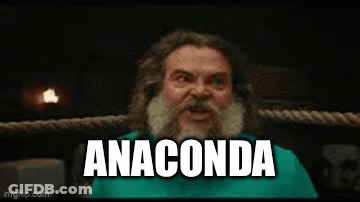 A Man With A Beard Is Standing In A Rope Ring And Says Anaconda GIF