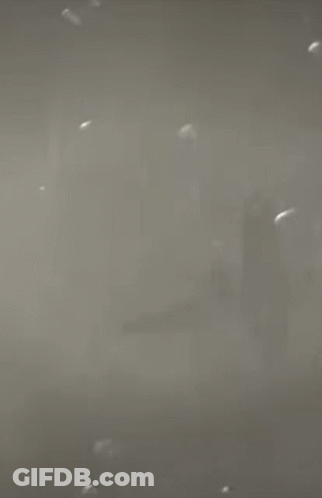 A Man With A Beard Is Standing In Front Of A City In A Black And White Photo GIF