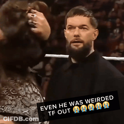 A Man With A Beard Is Standing In Front Of A Crowd With A Caption That Says Even He Was Weirded GIF