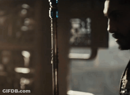 A Man With A Beard Is Standing In Front Of A Microphone . GIF