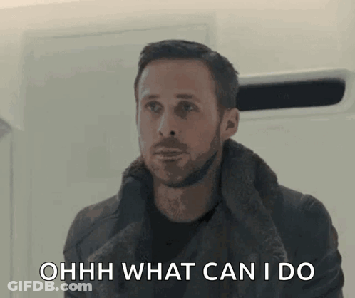A Man With A Beard Is Standing In Front Of A Wall And Says Ohhh What Can I Do . GIF