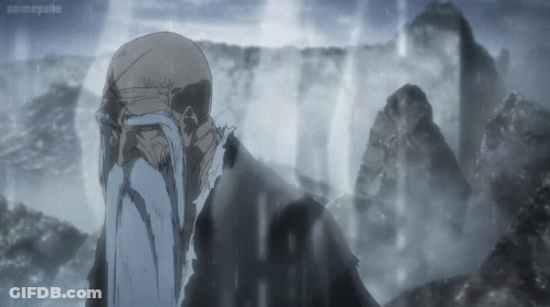 A Man With A Beard Is Standing In Front Of A Waterfall And The Word Animepathe Is On The Bottom Left GIF