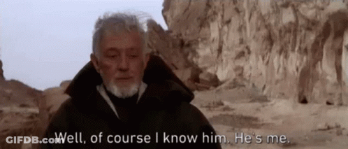 A Man With A Beard Is Standing In The Desert And Says Well Of Course I Know Him . He 'S Me . GIF