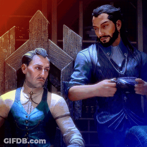 A Man With A Beard Is Standing Next To A Woman GIF