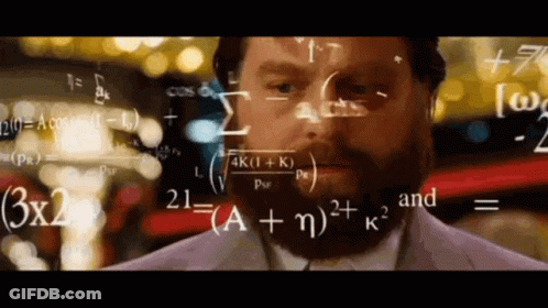 A Man With A Beard Is Surrounded By Math Equations GIF