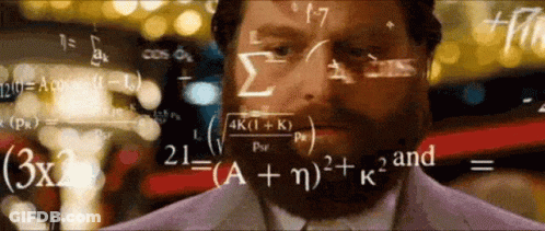 A Man With A Beard Is Surrounded By Math Equations GIF