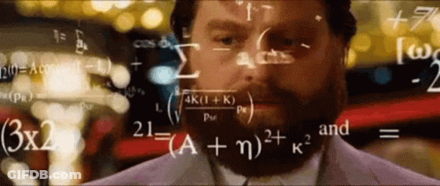 A Man With A Beard Is Surrounded By Mathematical Equations On A Screen . GIF